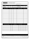 Torg Powers Sheet